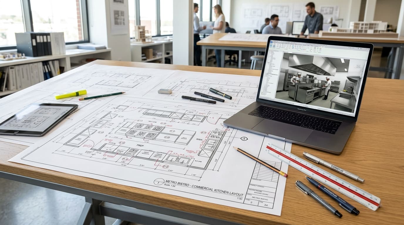 Commercial Kitchen CAD Blueprint and Floor Planning